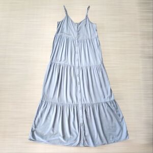 Pink Rose BlueTiered Maxi Dress